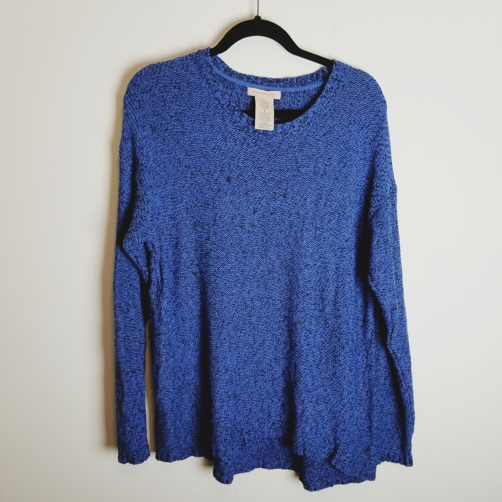 Philosophy crew long sleeve sweater blue black